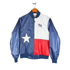 Walls Texas Flag Sesuicentennial Bomber Jacket‎ Vintage Red Blue RWB Mens Small